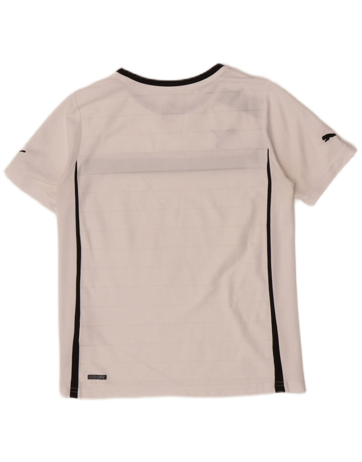 Футболка Puma Regular с рисунком для мальчиков, топ 11–12 лет, белая с цветными блоками