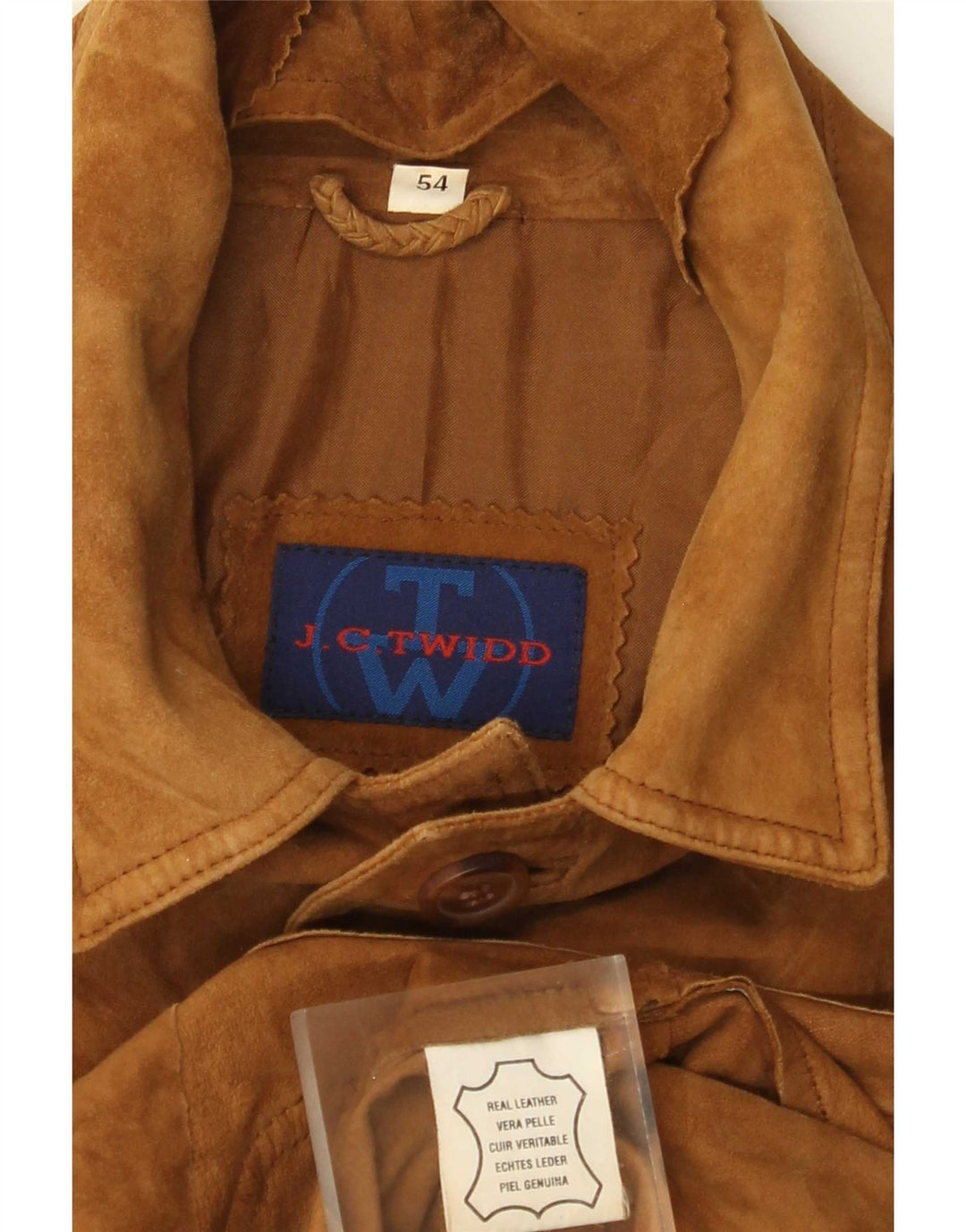 Мужское замшевое пальто J.C. Twidd IT 54 2XL Бежевое кожаное