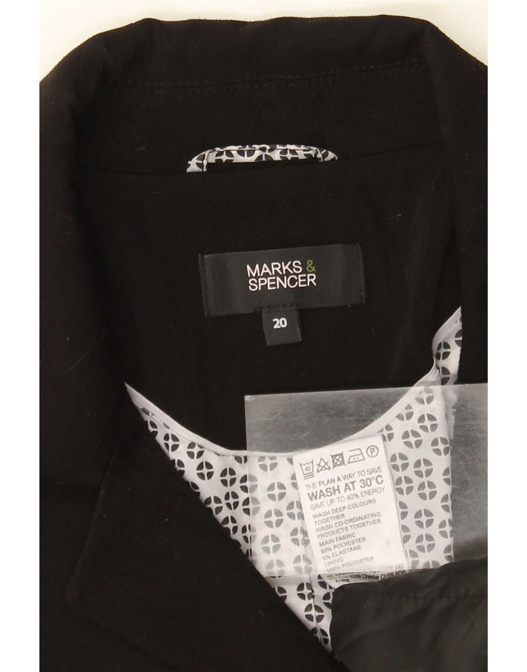 Женский пиджак на двух пуговицах Marks & Spencer UK 20 2XL, черный полиэстер