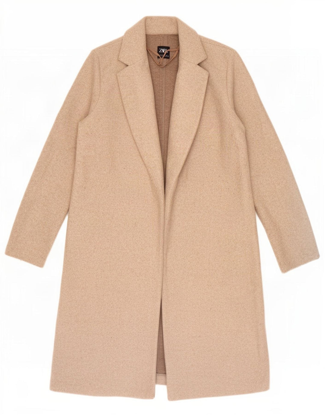 Женское пальто Zara UK 14, средний бежевый, полиэстер