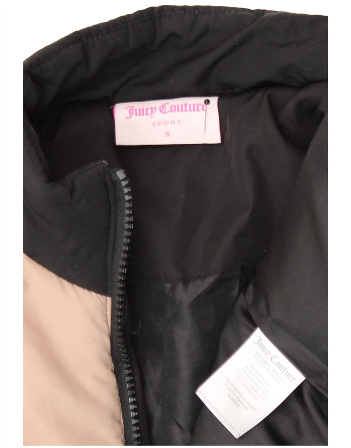 Женская укороченная стеганая куртка Juicy Couture UK 10, маленькая черная с цветными блоками