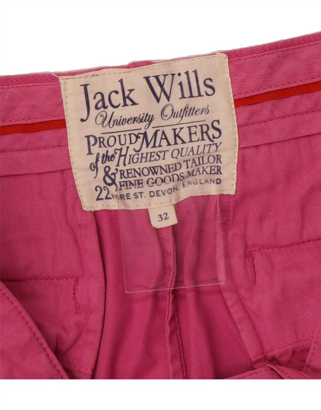 JACK WILLS Mens Chino Shorts W32 Medium Pink Cotton Vintage Jack Wills and Second-Hand Jack Wills from Messina Hembry 