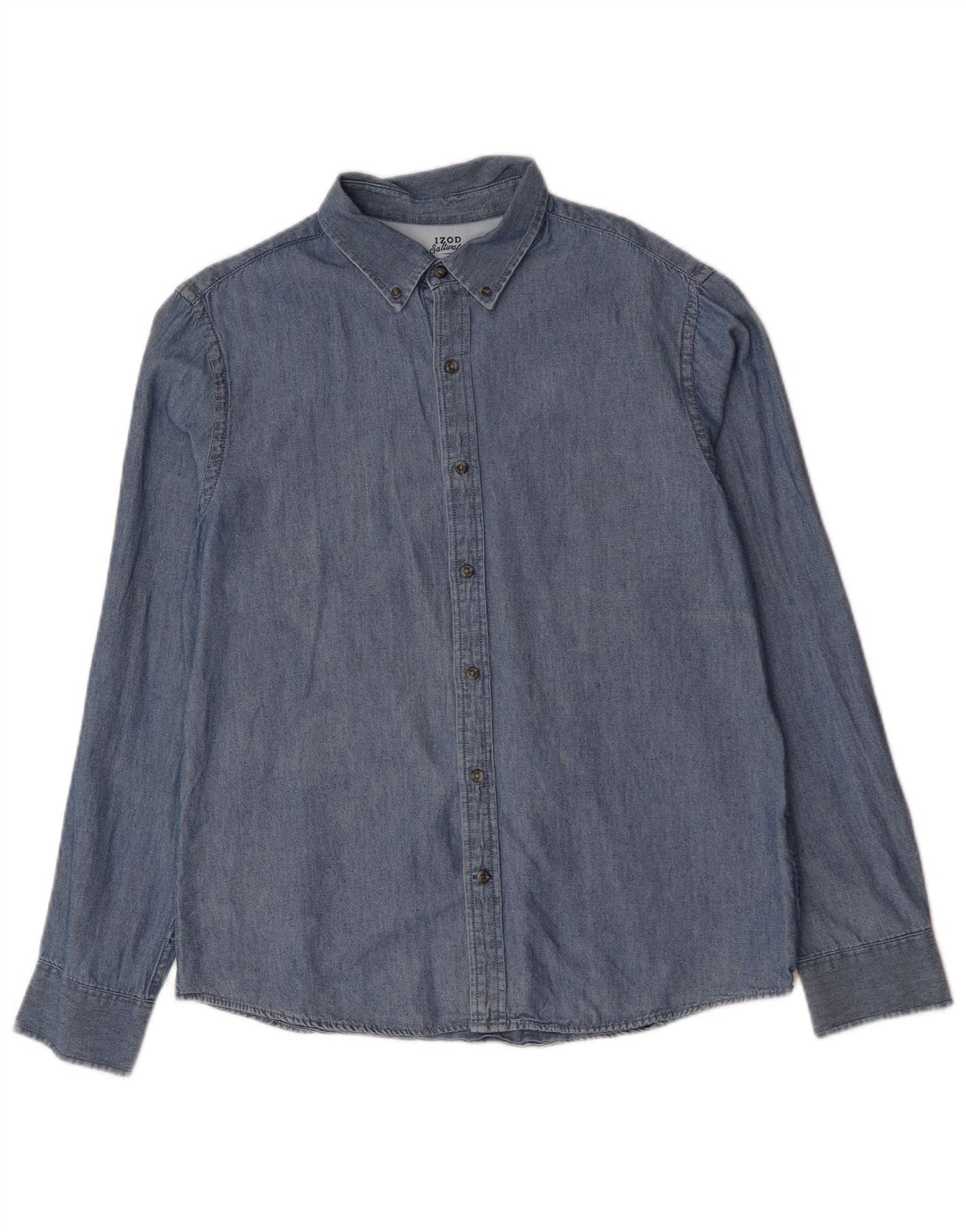 IZOD Мужская джинсовая рубашка с соленой водой, большой синий хлопок