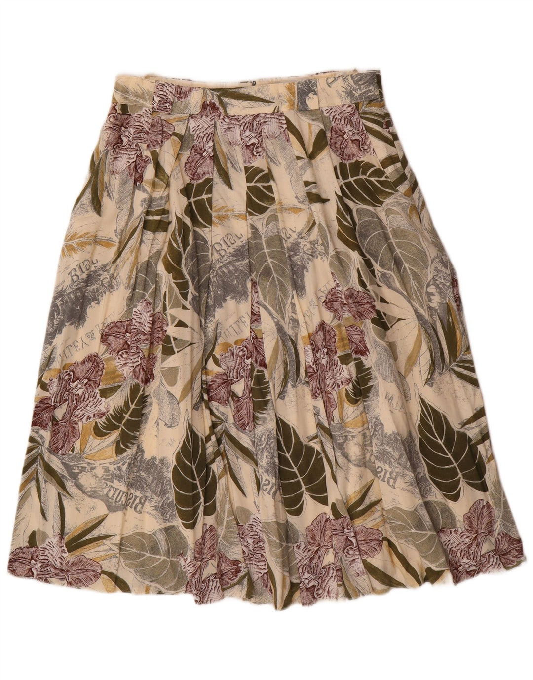Винтажная женская плиссированная юбка EU 40 Medium W30 Разноцветный цветочный принт