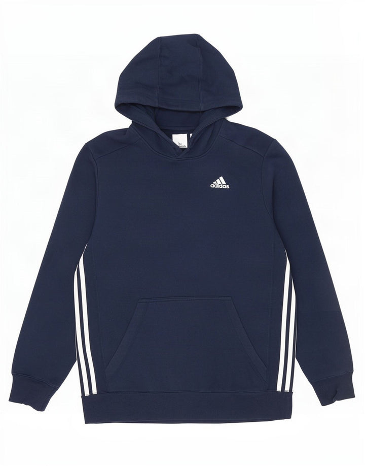 Мужской джемпер с капюшоном Adidas среднего размера, темно-синий, хлопок