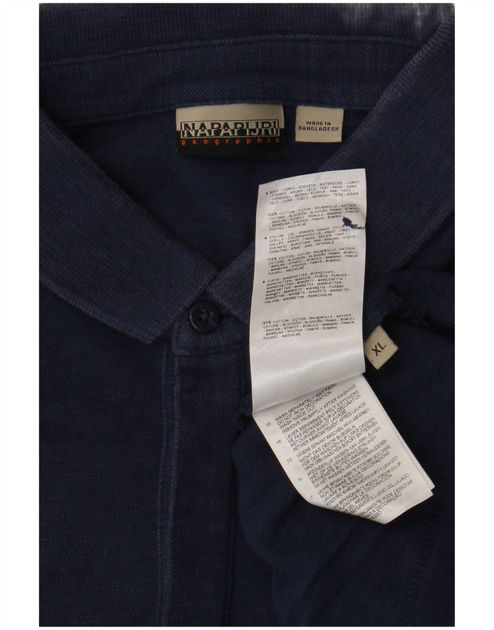 Мужская рубашка поло NAPAPIJRI XL, темно-синяя, хлопок