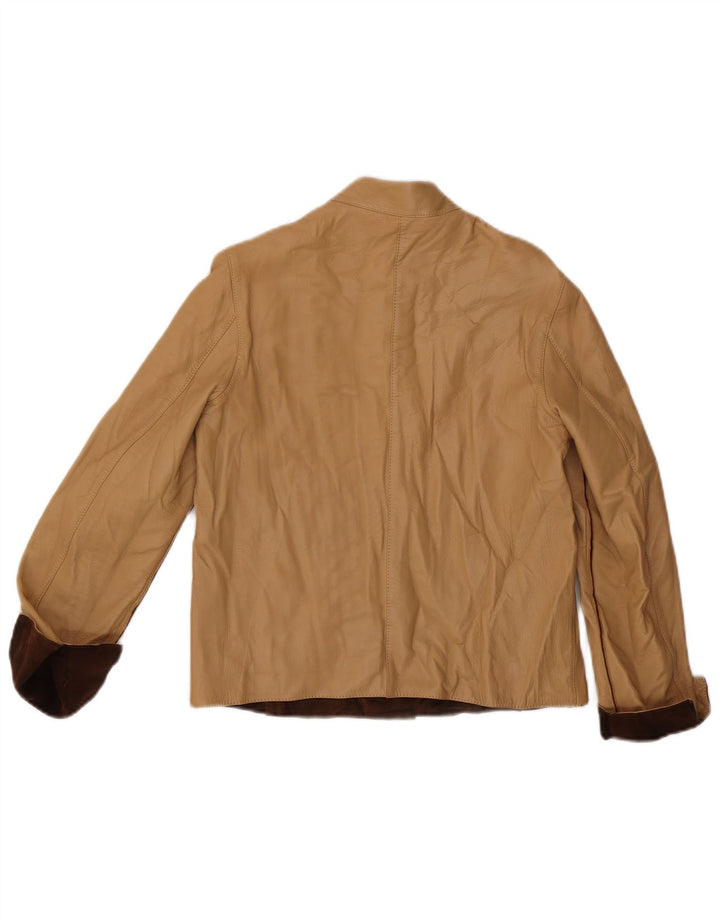 Винтажная женская двусторонняя куртка IT 42, средний коричневый цвет с цветными блоками