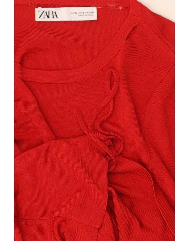 Женская блузка Zara Top UK 8, маленькая красная