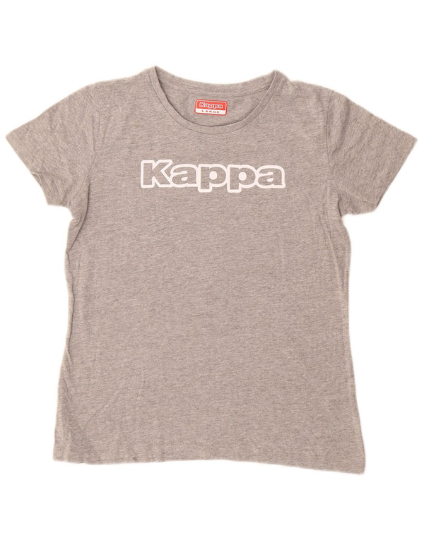 KAPPA Womens Graphic T-Shirt Top UK 14 Large Grey