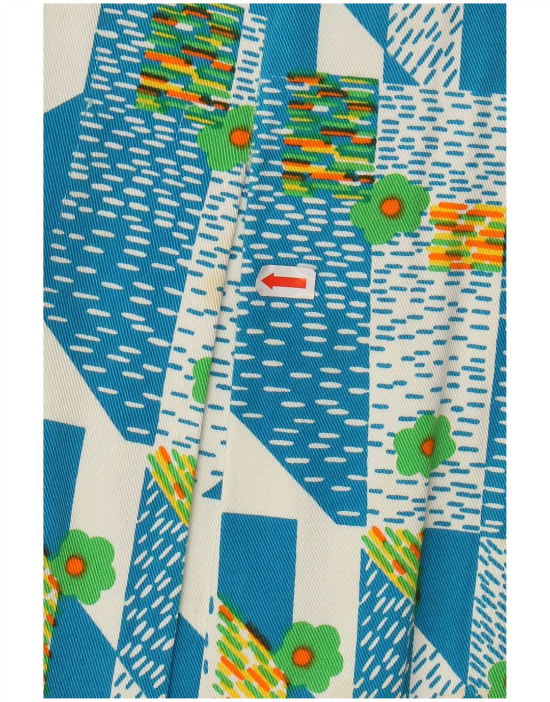 ВИНТАЖНАЯ женская юбка-трапеция IT 48 XL W38 Синяя с геометрическим рисунком