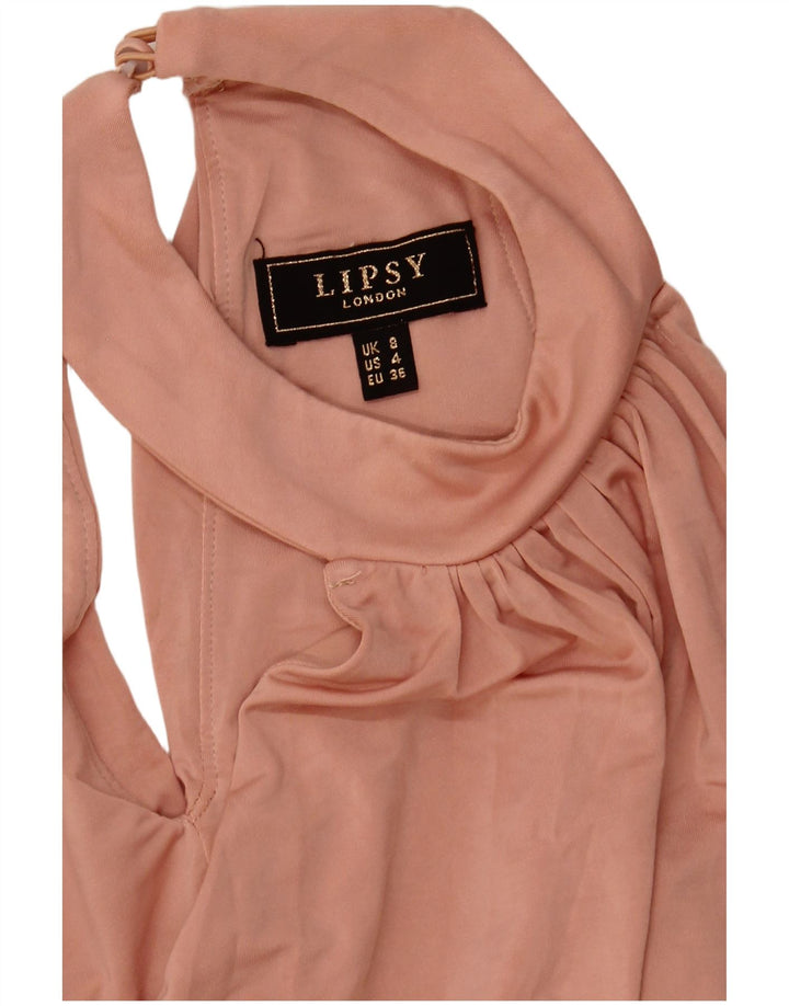 LIPSY Womens Halter Bodycon Dress UK 8 Small Pink Polyester