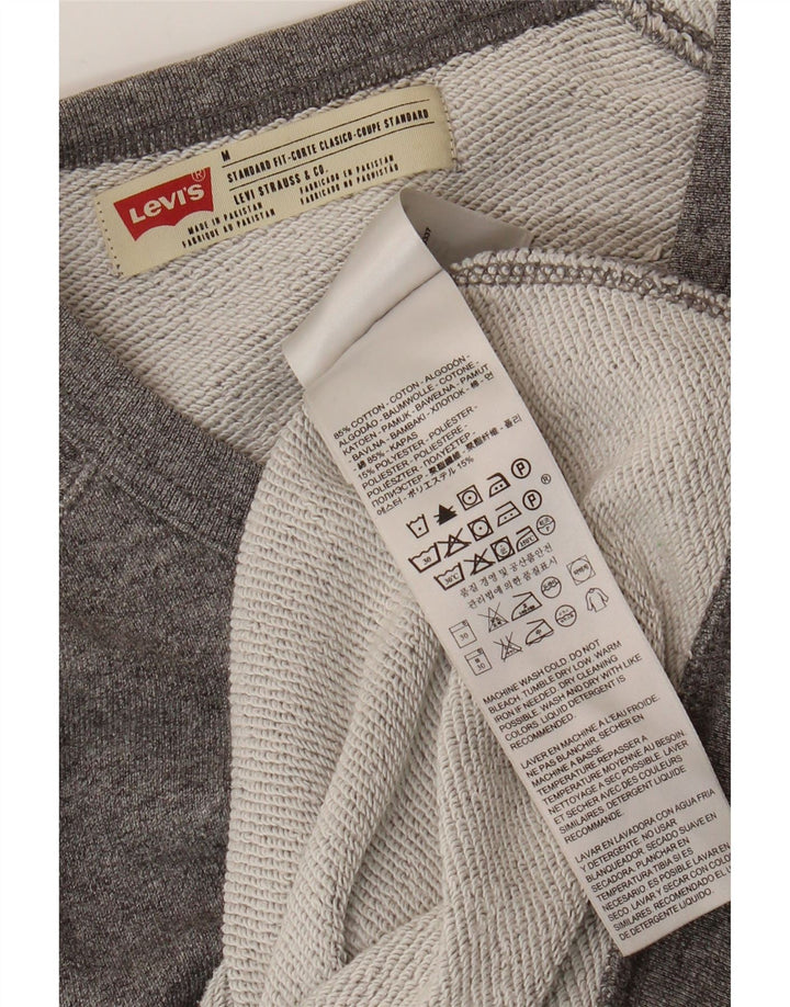 Мужской свитшот стандартного кроя LEVI'S, хлопковый джемпер среднего серого цвета с крапинками
