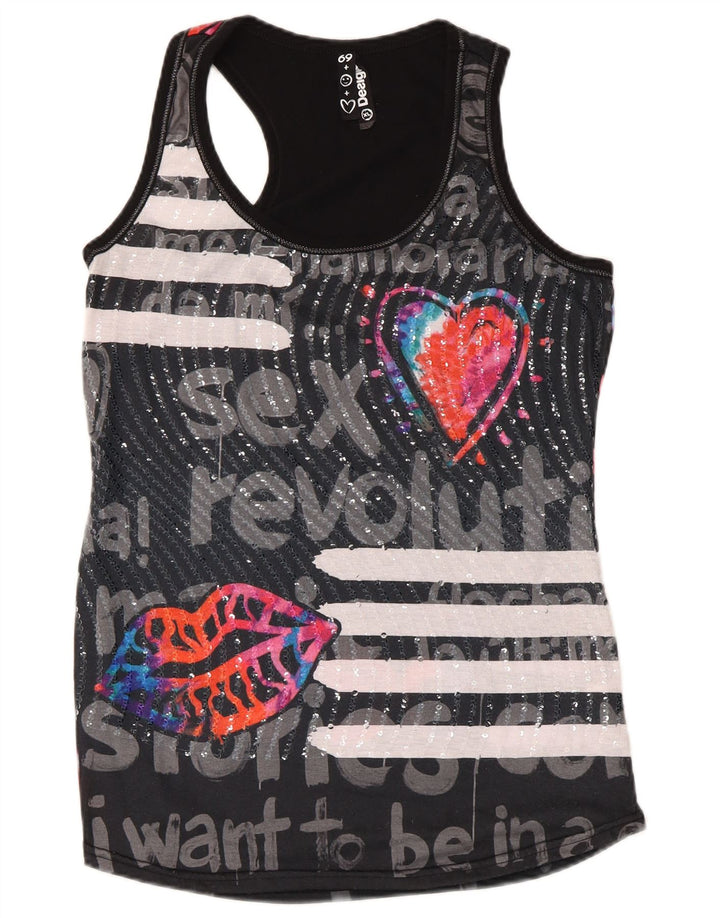 Женский жилет с рисунком Desigual UK 18 XL, черный полиэстер