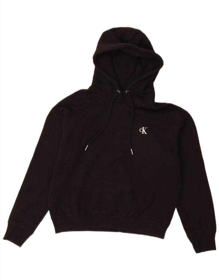 Женский джемпер с капюшоном CALVIN KLEIN JEANS UK 14, средний черный, хлопок