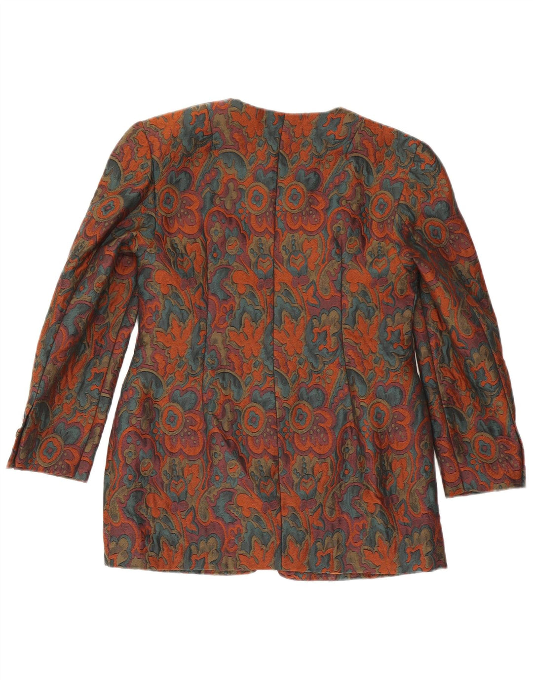Винтажный женский пиджак на 1 пуговице, Великобритания, 10 маленьких разноцветных цветочных принтов