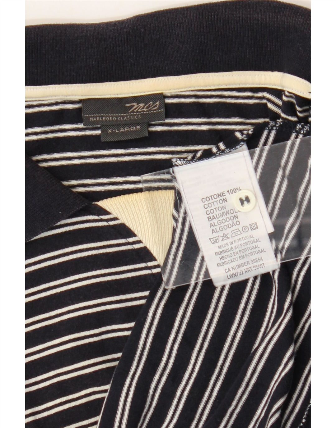 Мужская рубашка-поло Marlboro Classics XL, темно-синяя полоска, хлопок