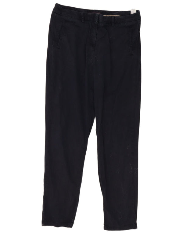 Marks & Spencer Womens Slim Casual Trousers UK 14 Large W34 L30 Navy Blue