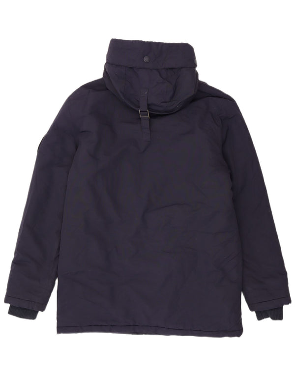 Мужская парка Superdry с капюшоном UK 40, большая темно-синяя нейлоновая куртка