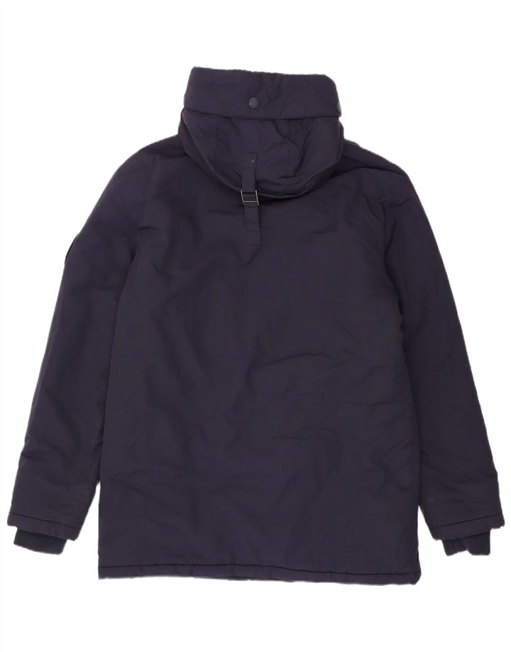 Мужская парка Superdry с капюшоном UK 40, большая темно-синяя нейлоновая куртка