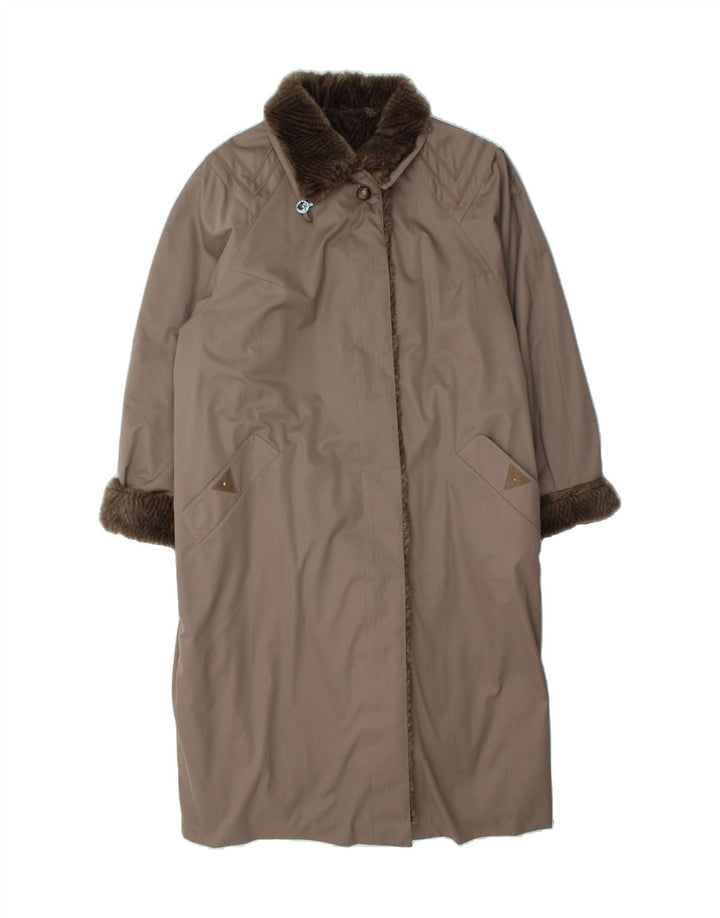 JOLIPEL Womens Sherpa Overcoat EU 48 2XL Brown Polyester Vintage Jolipel and Second-Hand Jolipel from Messina Hembry 
