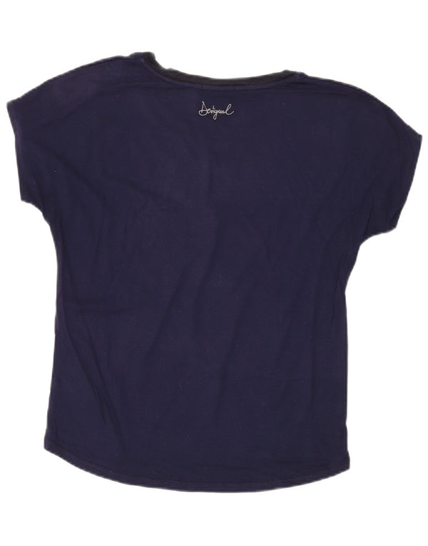Женская футболка с рисунком Desigual Top UK 14 Medium Navy Blue Paisley