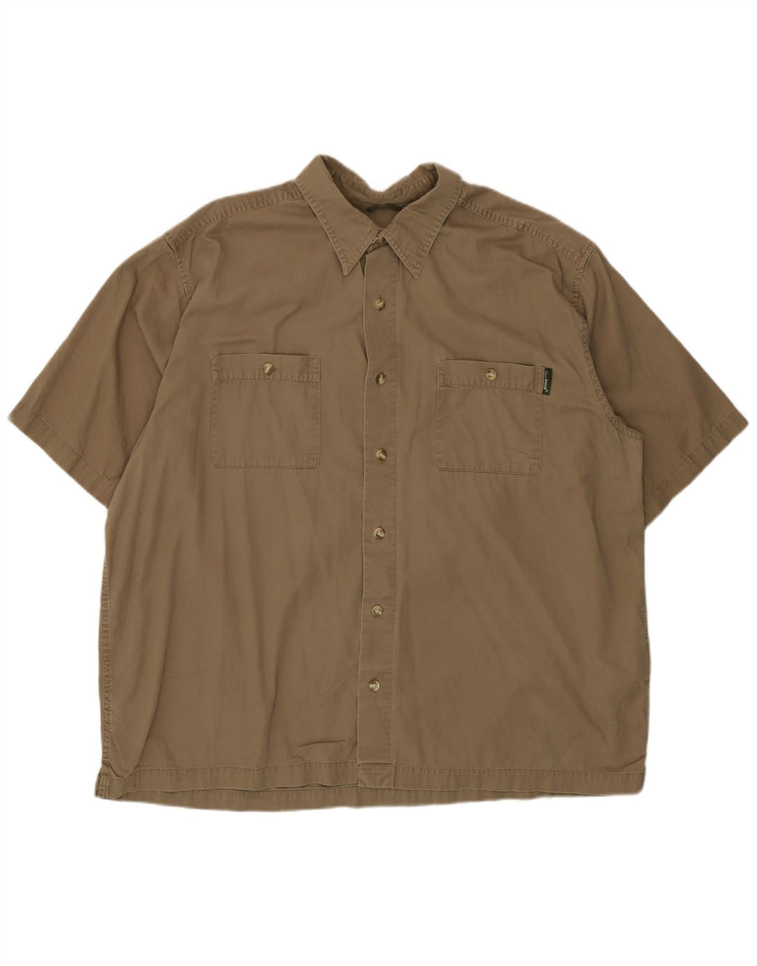 Мужская рубашка с коротким рукавом Eddie Bauer XL, бежевый хлопок