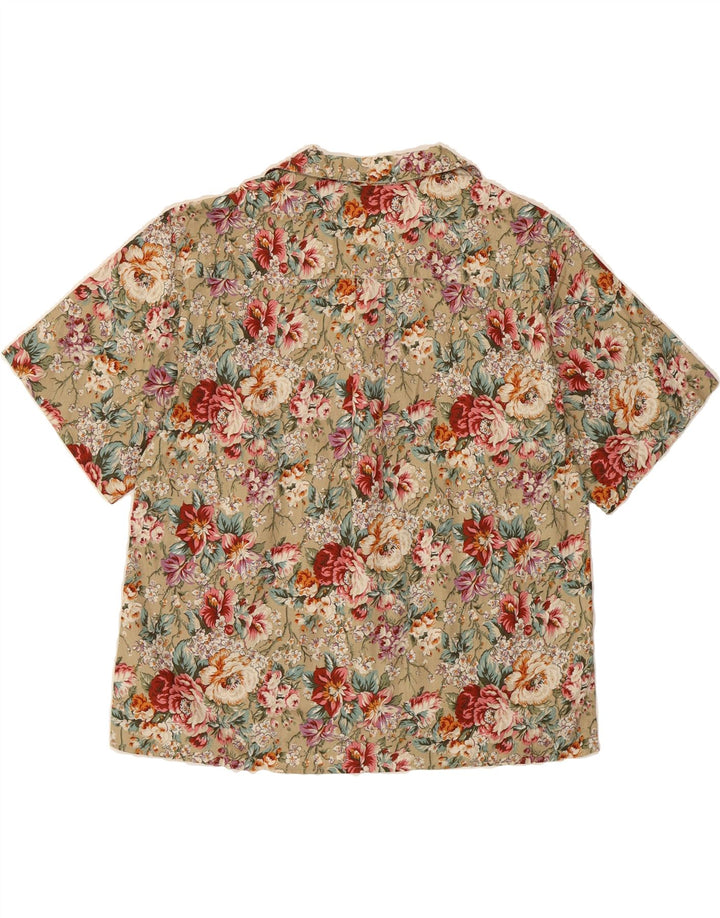 KAPPA Womens Oversized Short Sleeve Shirt IT 40 Small Grey Floral Cotton Vintage Kappa and Second-Hand Kappa from Messina Hembry 