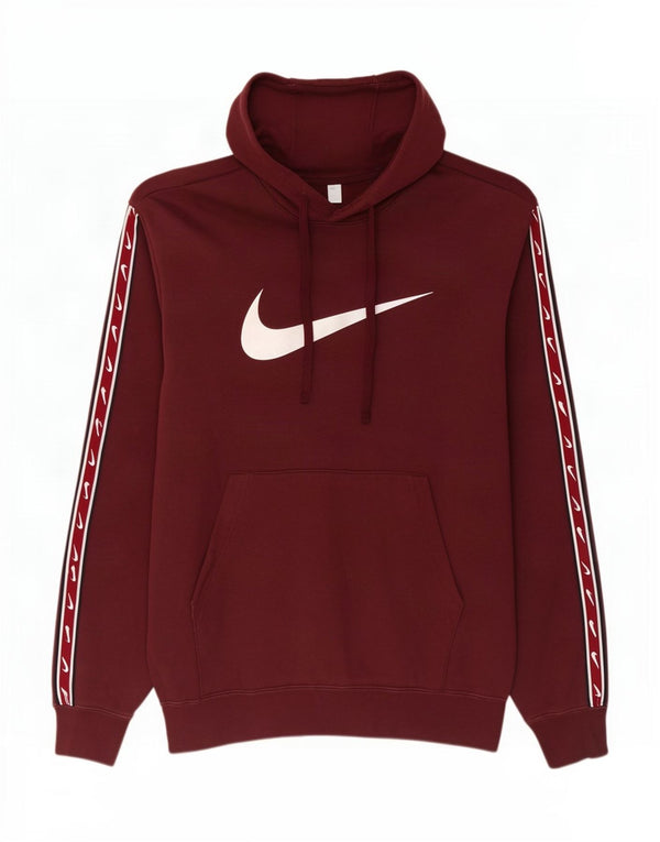 Nike Mens Graphic Hoodie Jumper Small Burgundy Cotton