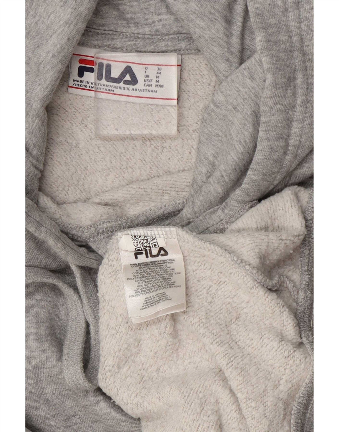 Женский джемпер с капюшоном Fila UK 14, хлопок среднего серого цвета