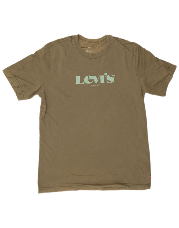 Мужская свободная футболка с рисунком Levi's Top XS, цвет хаки, хлопок