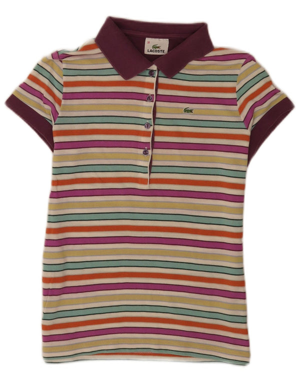 Lacoste Womens Regular Polo Shirt Size 38 Medium Multicoloured Striped