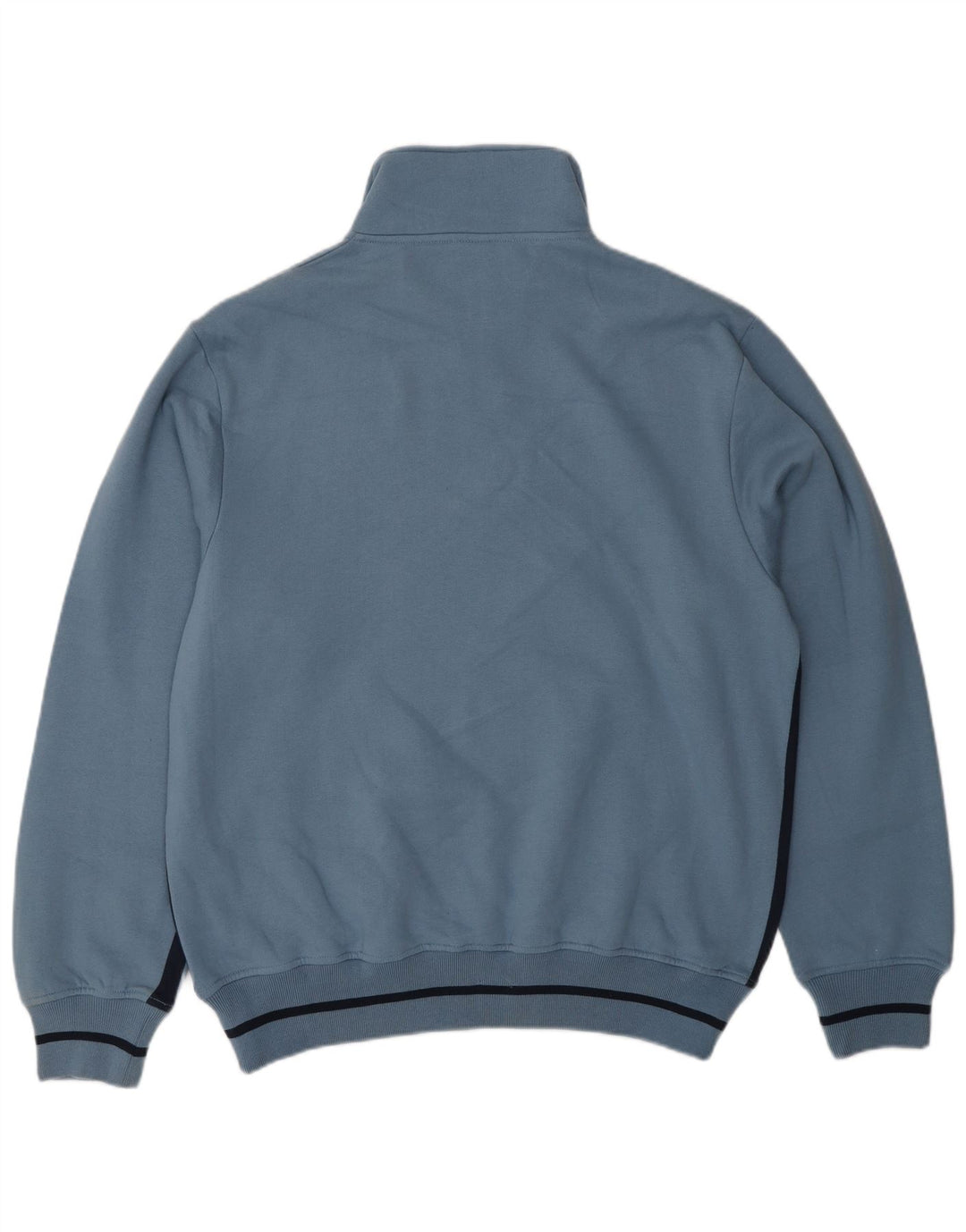 SPALDING Mens Zip Neck Sweatshirt Jumper Large Blue Cotton