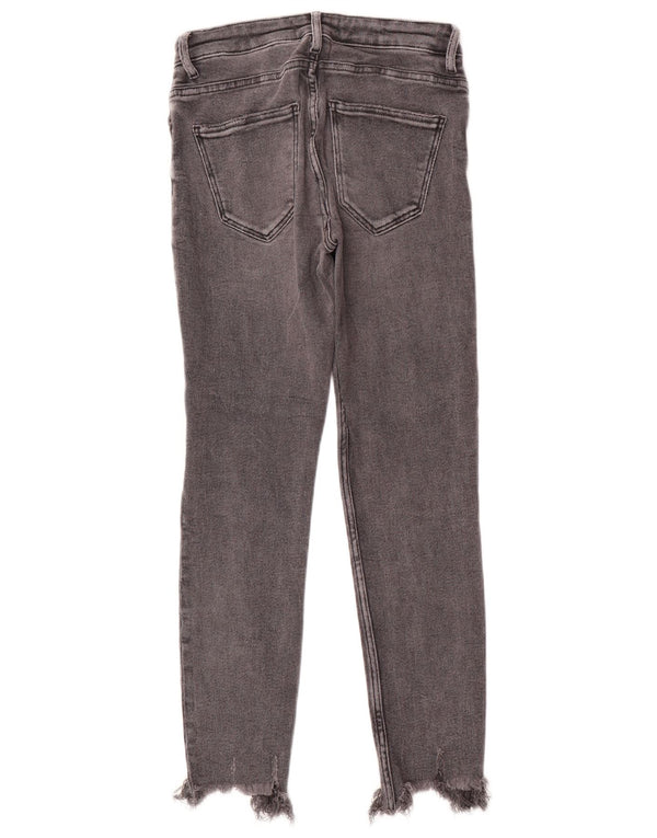 Женские потертые джинсы скинни Zara EU 38, маленькие W28 L27, серые