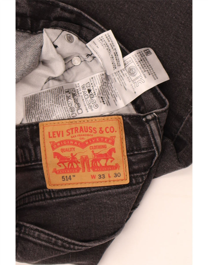 Мужские прямые джинсы Levi's 514 W33 L30 серые, хлопок