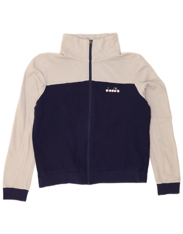Женский спортивный костюм Diadora, верхняя куртка UK 18 XL, темно-синий, хлопок с цветными блоками