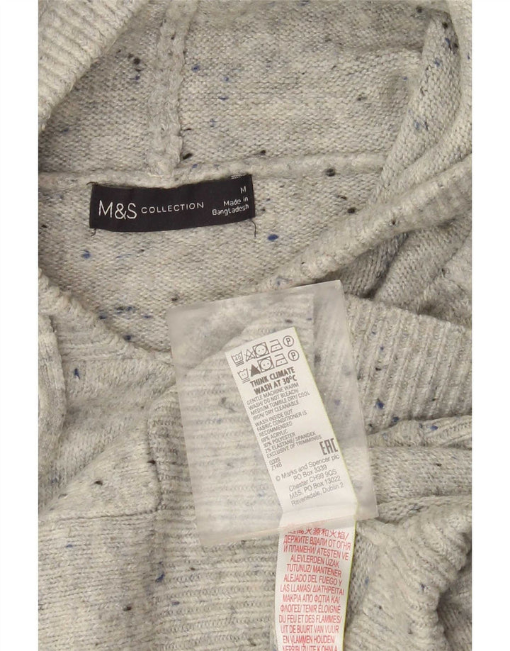 Женский джемпер с капюшоном Marks & Spencer UK 14, средний серый в крапинку