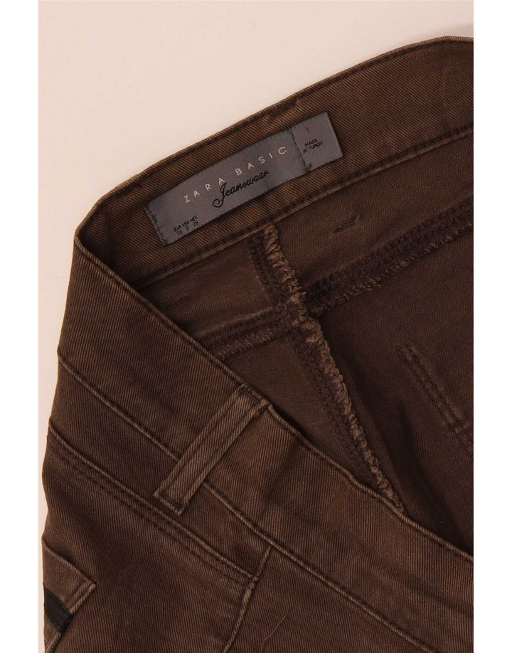 Женские узкие джинсы Zara EU 38 Small W28 L31 Коричневые