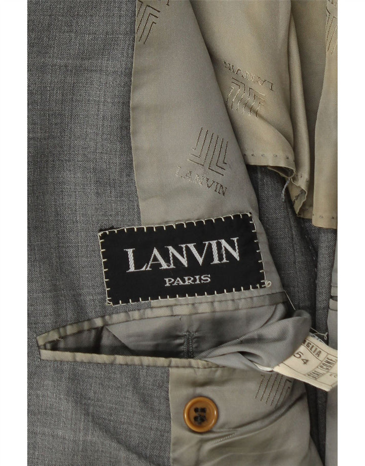 Мужской пиджак LANVIN на 2 пуговицах IT 54 2XL Серый из натуральной шерсти
