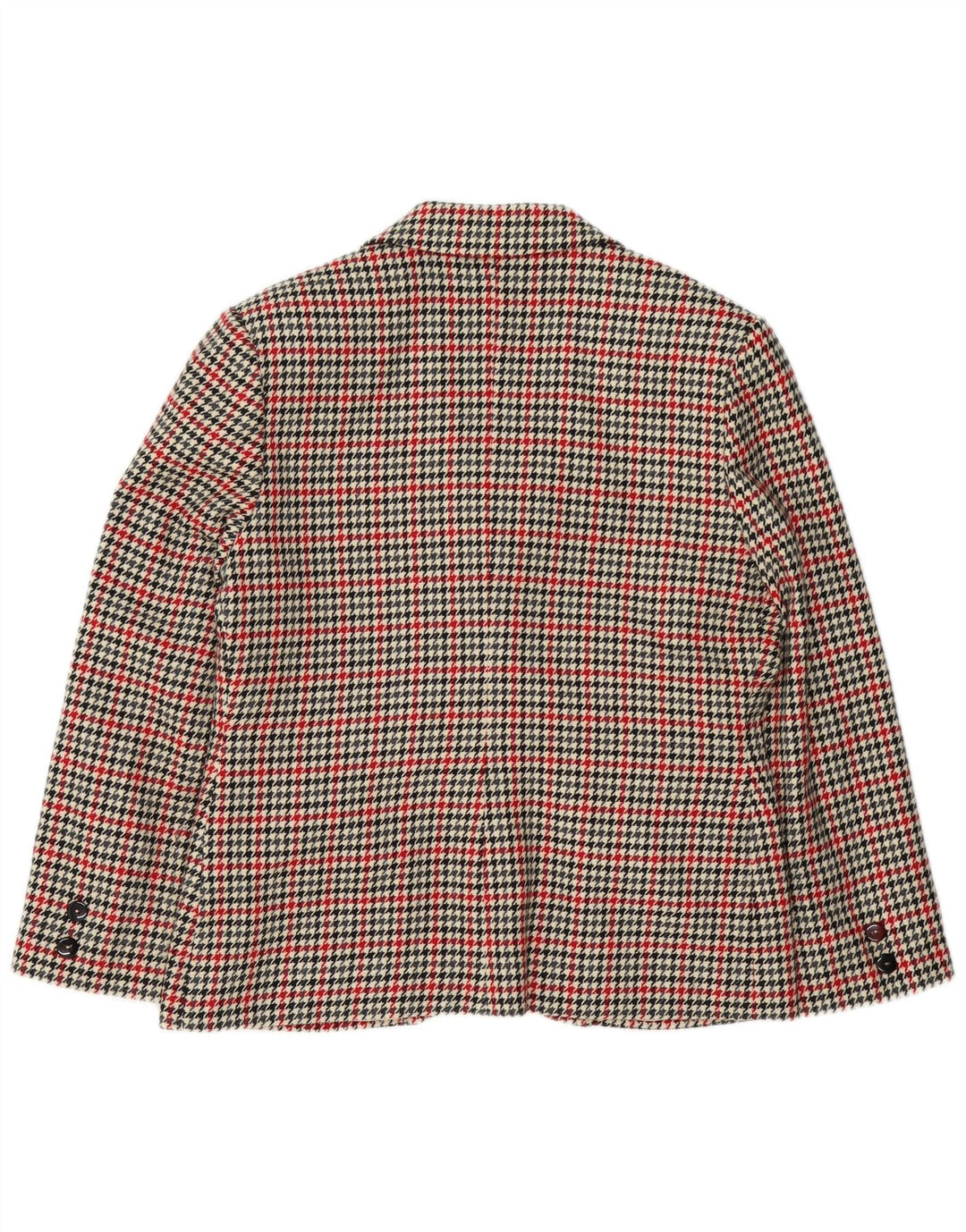 ВИНТАЖНЫЙ женский пиджак на 2 пуговицах, Великобритания, 16, большой, бежевый, с узором «гусиные лапки»