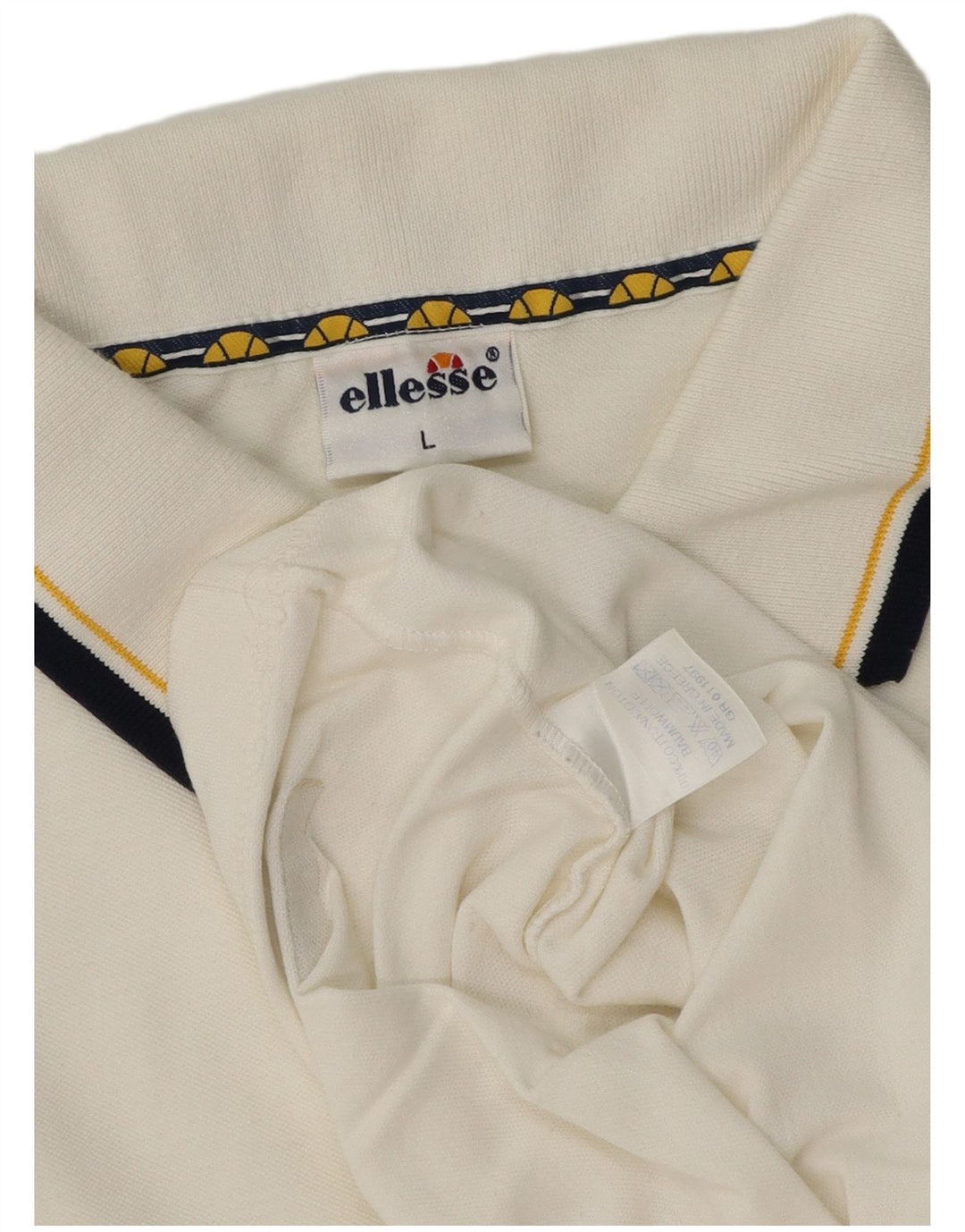Мужская рубашка-поло Ellesse, большая белая хлопковая ткань
