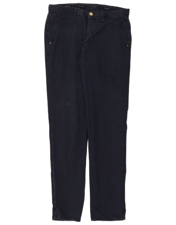 Мужские брюки-чиносы MASSIMO DUTTI Slim Fit EU 42, большие W32 L34, темно-синие