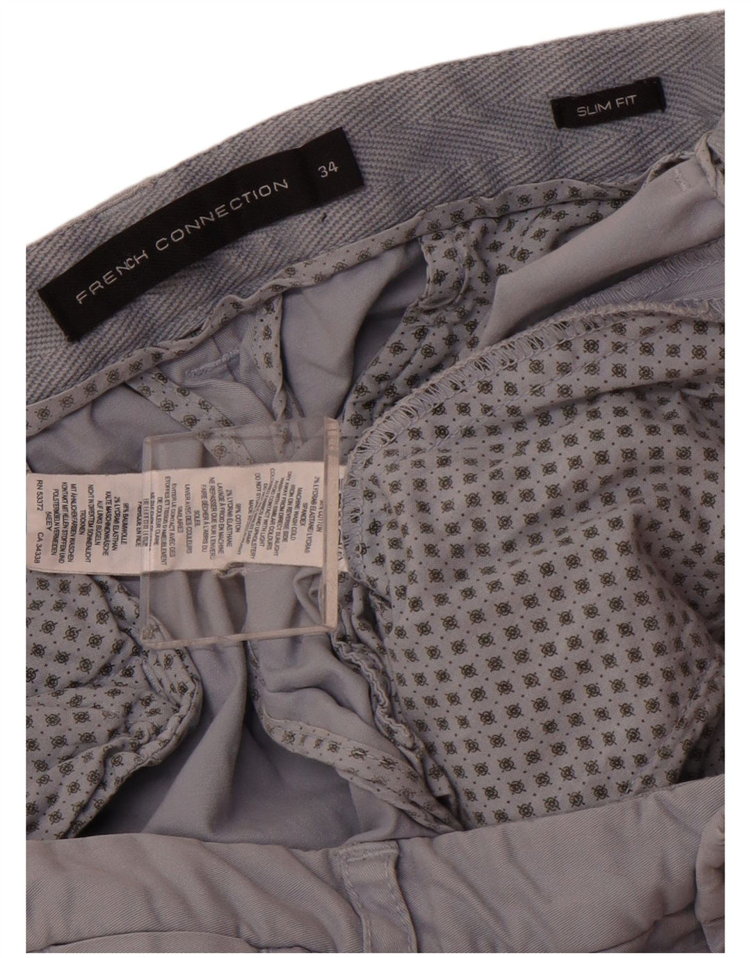 Мужские брюки-чиносы French Connection, размер 34, синий хлопок