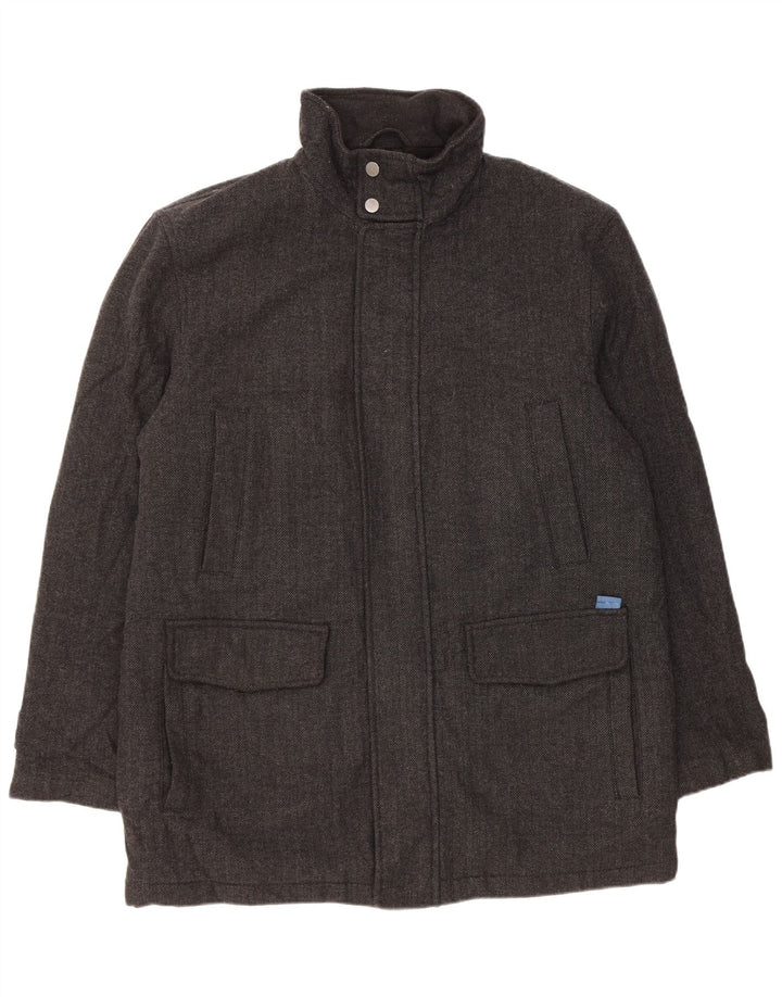 Мужская ветровка John Lewis UK 42 XL серая шерстяная с узором «елочка»
