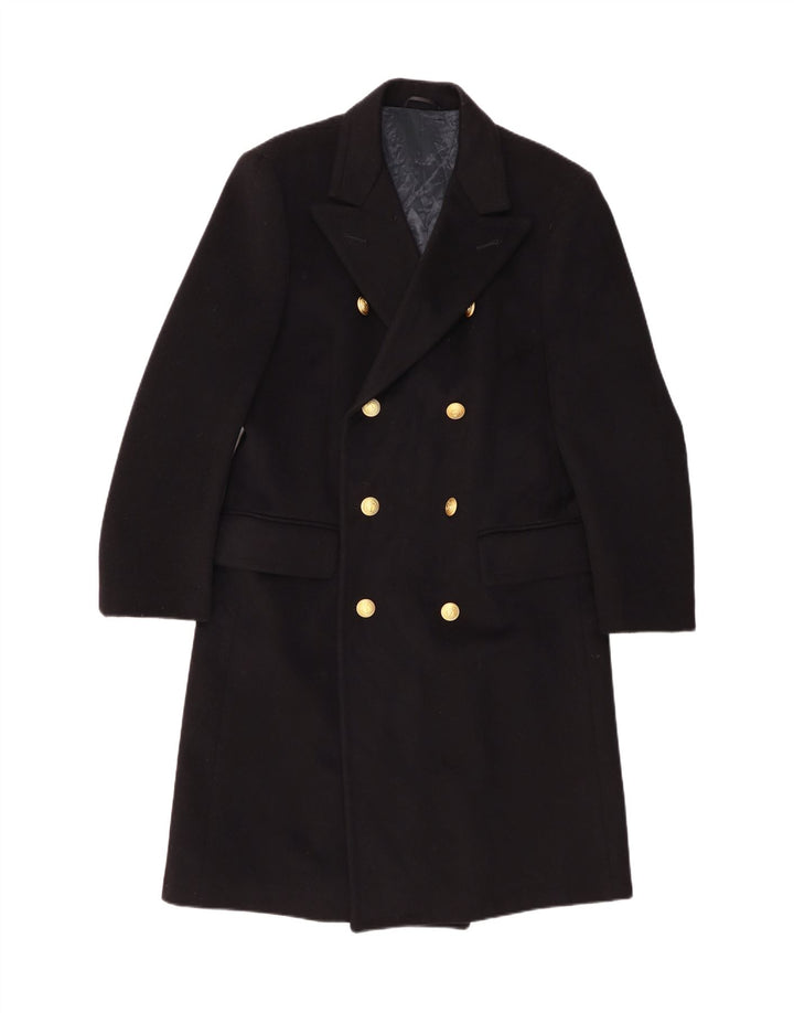 Винтажное женское двубортное пальто IT 52 2XL, черное классическое