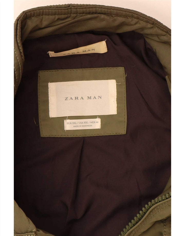 Мужская стеганая куртка Zara UK 44 2XL хаки, полиэстер