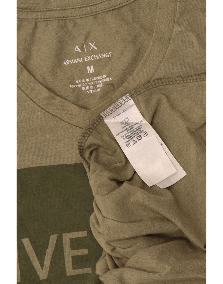 Мужская футболка с рисунком Armani Exchange, средний цвет, хаки, хлопок