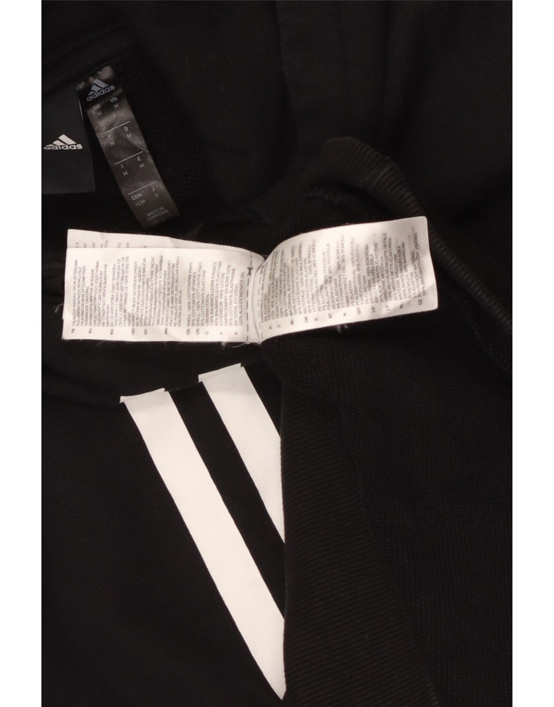 Мужской джемпер с капюшоном ADIDAS, средний черный, хлопок