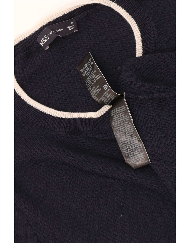 Женская блузка с короткими рукавами Marks & Spencer UK 16, темно-синяя, большая