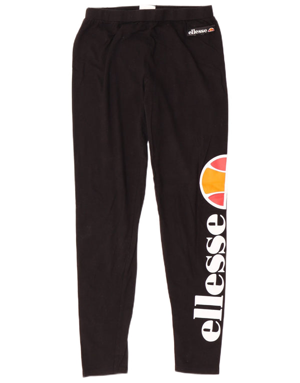 Женские леггинсы с рисунком ELLESSE UK 12, средний черный, хлопок
