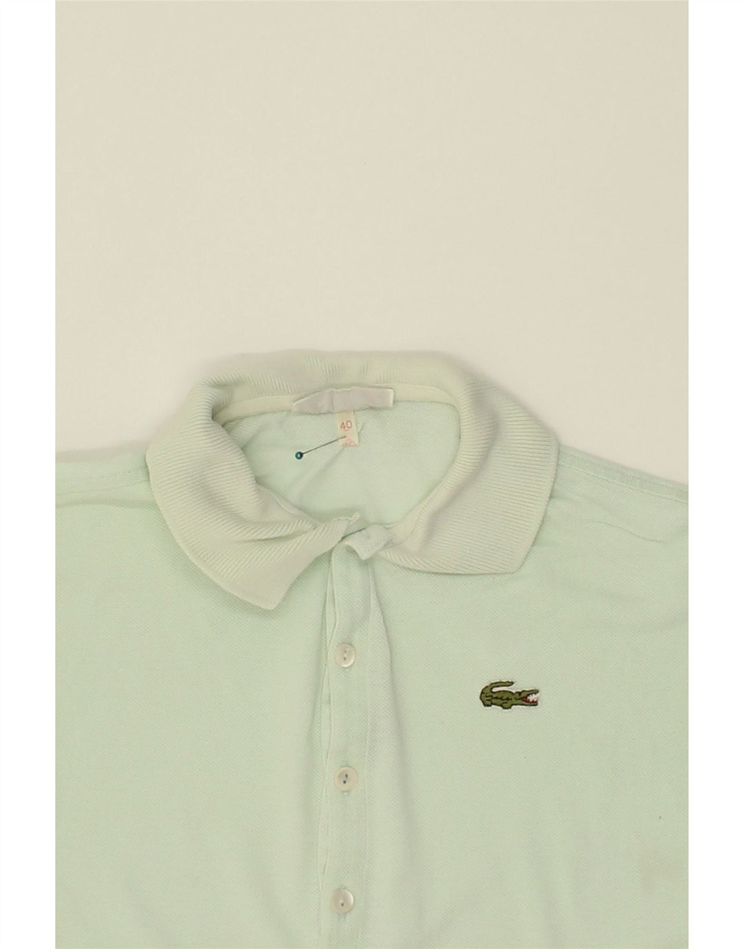 LACOSTE Womens Short Sleeve Polo Shirt Size 40 Medium Green Cotton Vintage Lacoste and Second-Hand Lacoste from Messina Hembry 